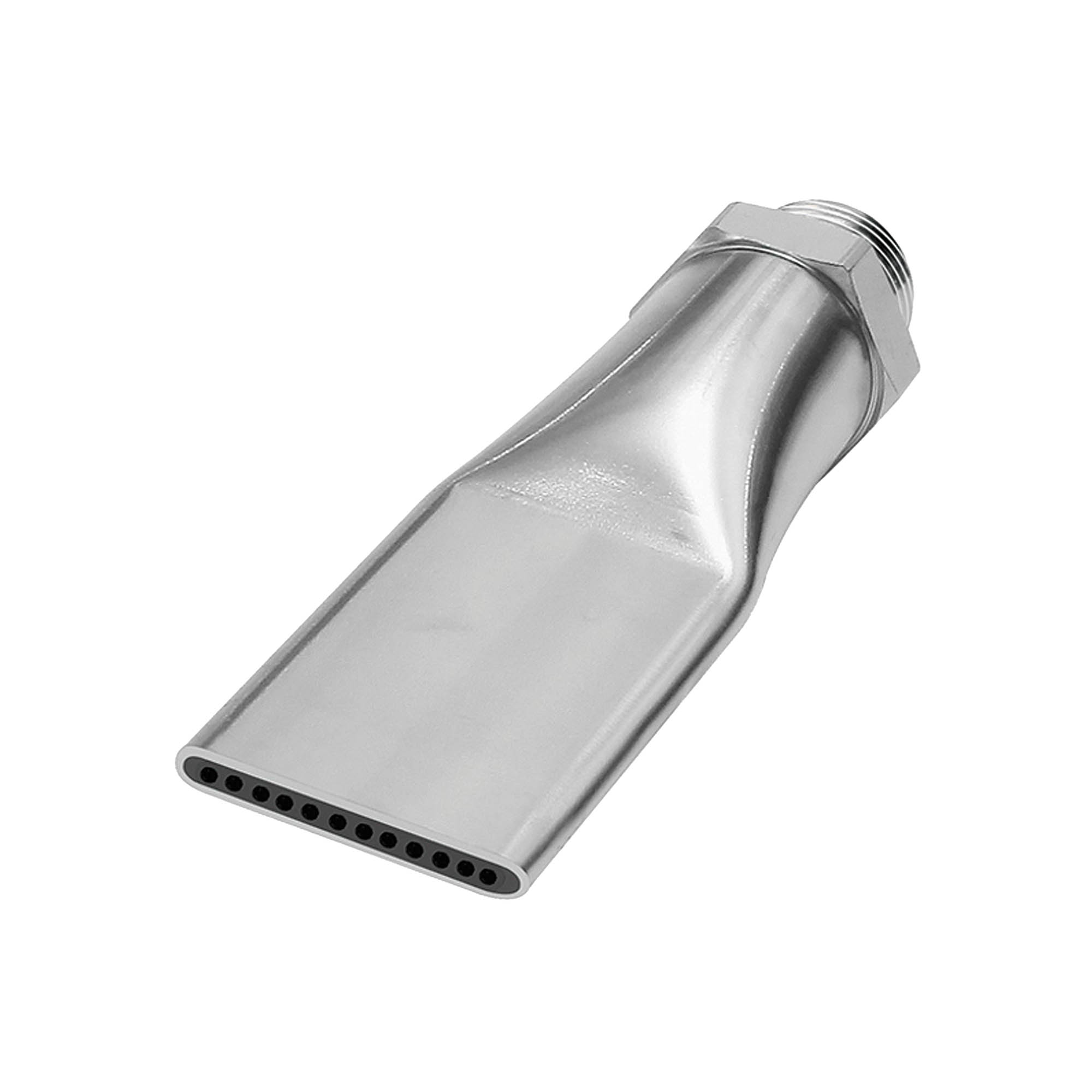 Lärmarme Flachdüse, 1/2 - 27 UNS, Messing vernickelt, Düsenbreite 29,0 mm - bei HUG Technik ☆