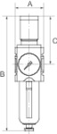 Filterregler »FUTURA«, Metallbehälter, Sichtrohr, Manometer, BG 1, G 1/4, 0,1-1 bar, HA - bei HUG Technik ✭