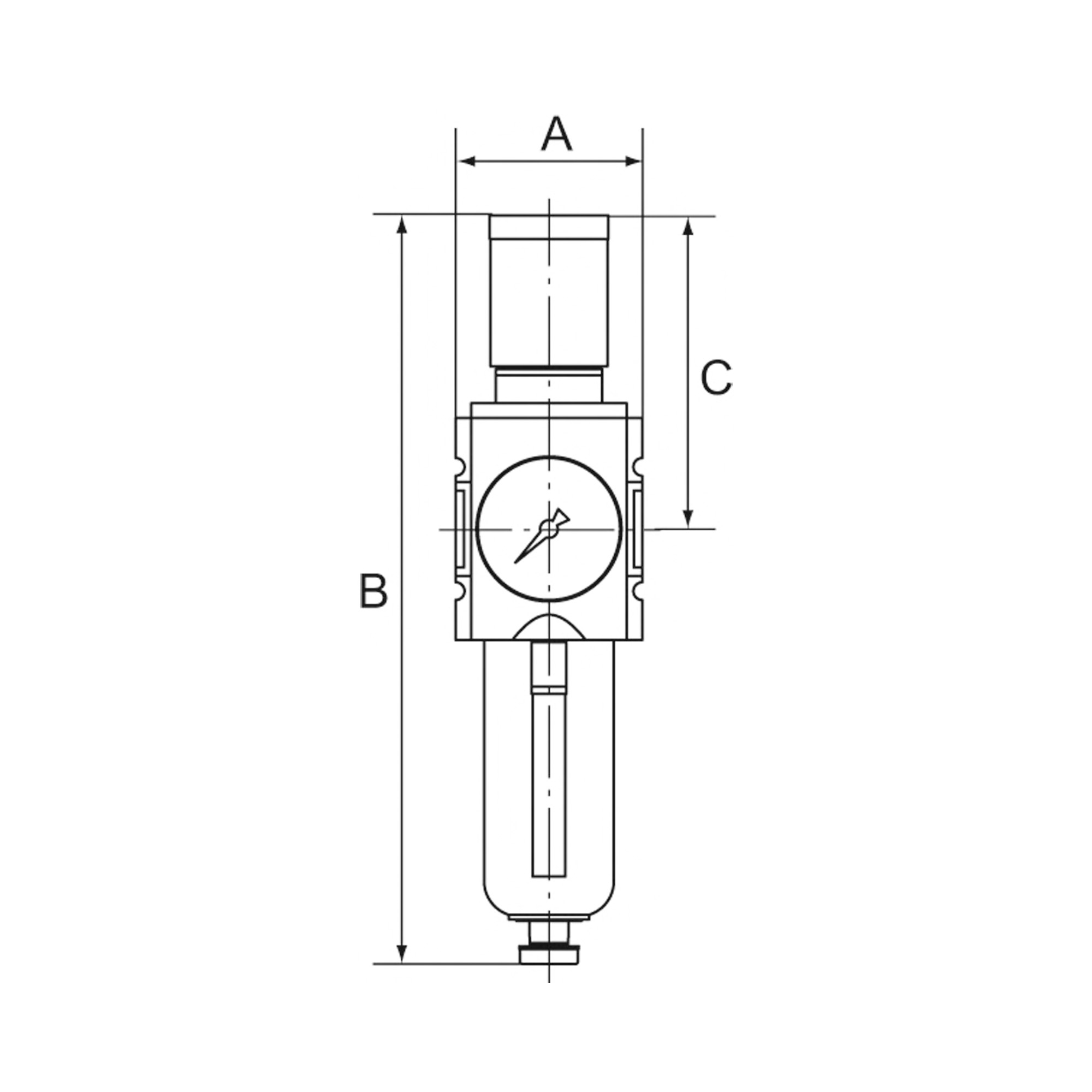 Filterregler »FUTURA«, PC-Behälter, Schutzkorb, Manometer, BG 4, G 1, 0,5-16 bar, VA - bekommst Du bei HUG Technik ♡