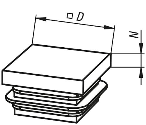 Verschlussstopfen für Vierkantrohre D=20 Thermoplast - K0494.420100 - erhältlich bei ♡ HUG Technik ✓