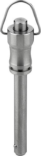 Kugelsperrbolzen mit Griffmulde und Ring, Form: B, D1=10, L=20, L1=8,9, L5=28,9, Edelstahl 1.4542, hohe Scherfestigkeit - K0790.111510020 - bekommst Du bei HUG Technik ♡