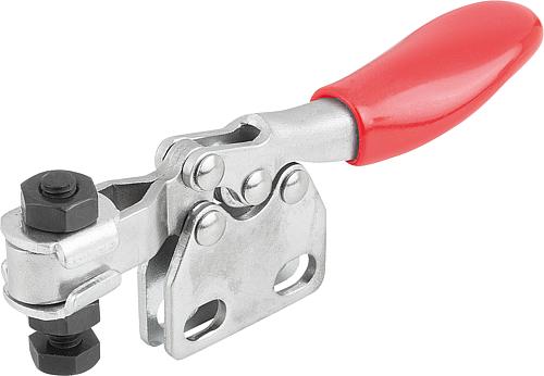 Schnellspanner Mini L=79 Stahl, Fuß senkrecht, Komp: Kunststoff, Komp: rot, F2=500 - K1243.0500 - direkt bei HUG Technik ✓