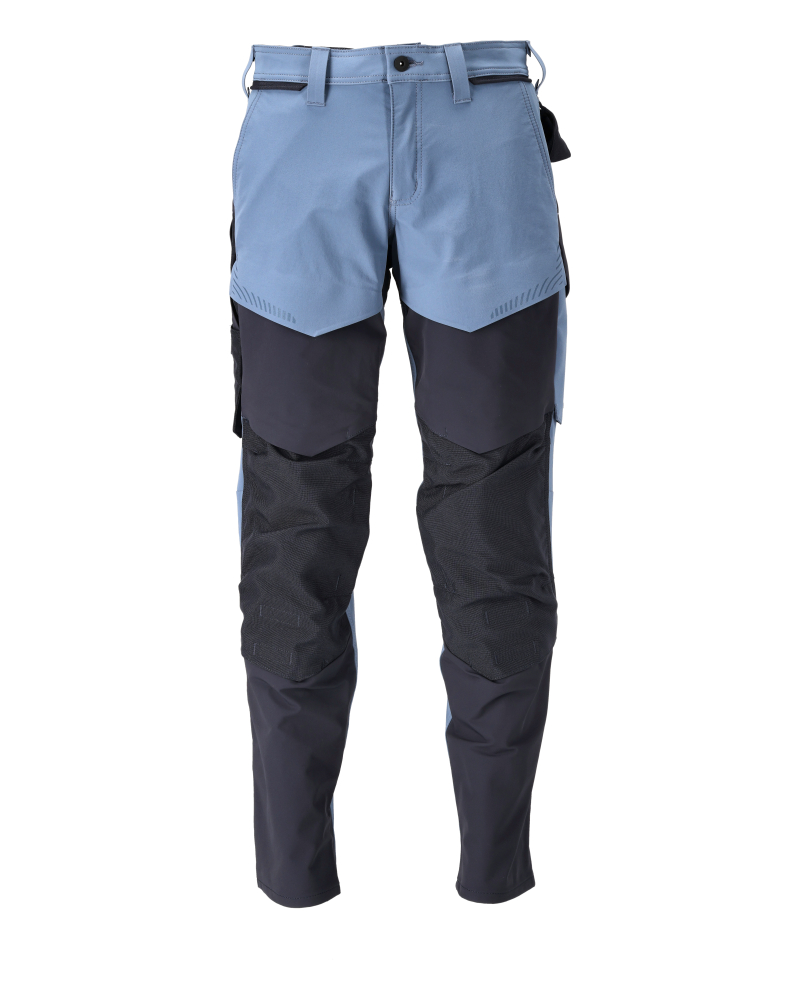 MASCOT® CUSTOMIZED Hose mit Knietaschen  Gr. 76/C44, steinblau/schwarzblau - bei HUG Technik ☆