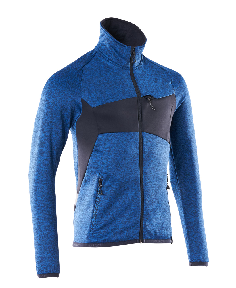 MASCOT® ACCELERATE Fleecepullover mit Reißverschluss  Gr. 2XL, azurblau/schwarzblau - gibt’s bei ☆ HUG Technik ✓