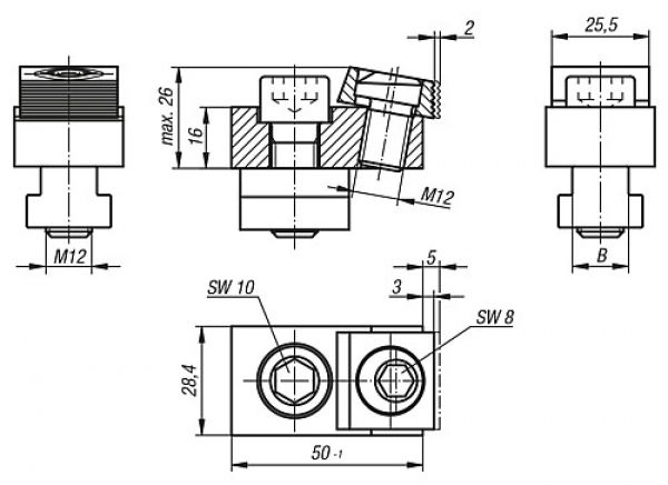 Spann-Exzenterschraube Stahl, B=14 - K0029.14 - bekommst Du bei ★ HUG Technik ✓