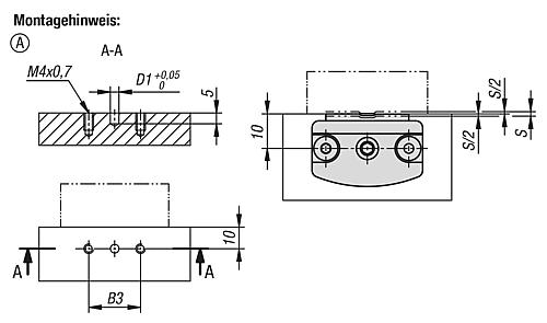 Flachspanner mit Exzenter, Form: A mit Zylinderstift, S=0,8, F=1,3, Vergütungsstahl schwarz brüniert - K1696.00130 - erhältlich bei ✭ HUG Technik ✓