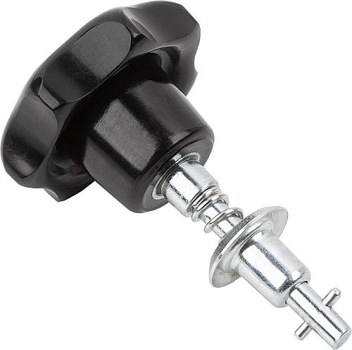 1/4 Drehverschluss mit Sterngriff, Stahl verzinkt, L1=13,15 - K1730.411315