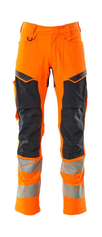 MASCOT® ACCELERATE SAFE Hose mit Knietaschen  Gr. 76/C46, hi-vis orange/schwarzblau - bei HUG Technik ✭