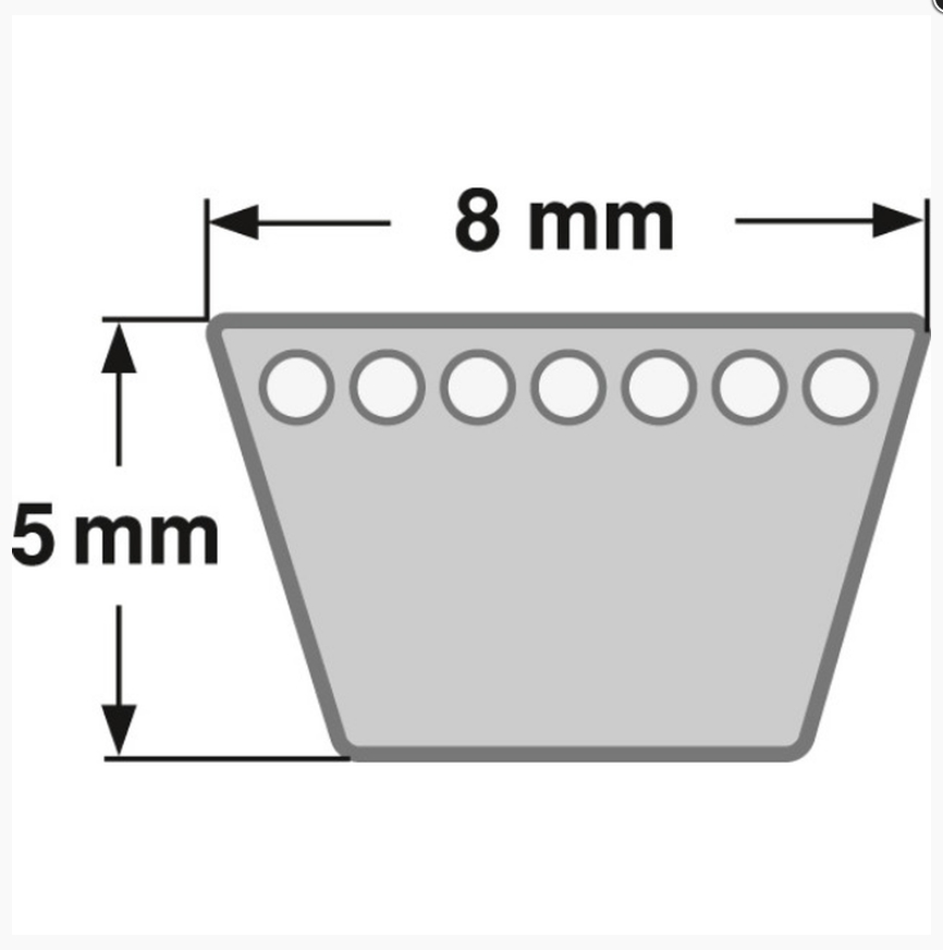 Zeichnung ConCar Keilriemen 8 mm DIN 2215.