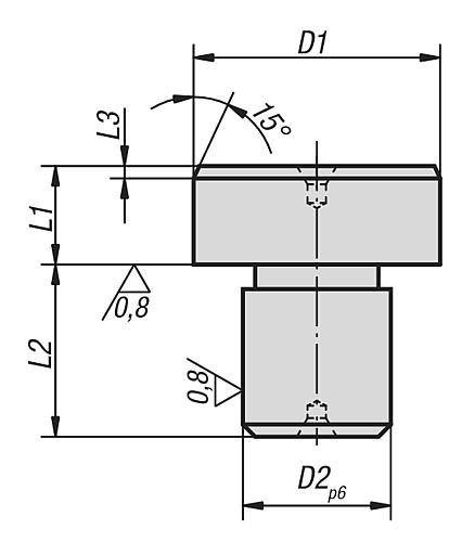 Positionsstift zylindrisch D1=10,5 Werkzeugstahl, brüniert, D2=7 - K0353.07 - bei HUG Technik ♡