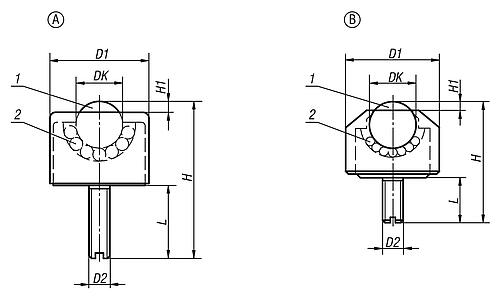 Kugelrolle Mini M02X2,5, Form:B Edelstahl, Komp:Edelstahl - K0749.2205 - bei HUG Technik ♡