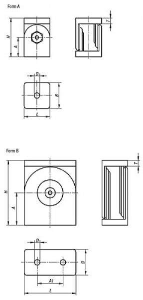 Gelenkstück 30x30x45, Form:A Zink, Typ I - K1051.063030 - bei HUG Technik ♡