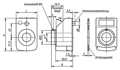 Positionsanzeiger frei programmierbar Kunststoff, orange, Komp: Stahl - K0771.11 - bei HUG Technik ✓