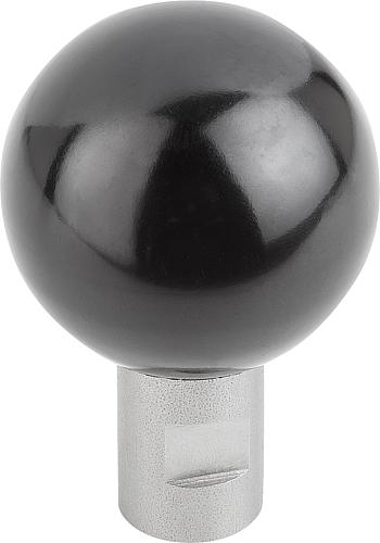 Kugelgriff drehbar M06 Edelstahl, Komp: Duroplast, H=37,5 - K0726.1060 - erhältlich bei ✭ HUG Technik ✓