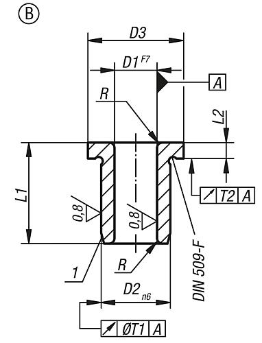 Bohrbuchse mit Bund DIN172, Form: B Einsatzstahl 0,4X3X6 - K1022.B0040X06 - bei HUG Technik ✓