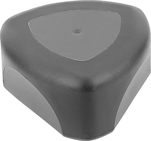 Dreisterngriff ergonomisch M08 D1=53,8 H=41, Form: K Kunststoff, schwarz RAL7021, 2-Komponenten, Komp: Stahl - K0980.5008 - gibt’s bei ☆ HUG Technik ✓
