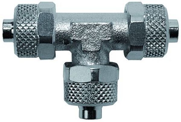 T-Verbinder, Schlauch 10/8, Messing vernickelt, »value line« - direkt bei HUG Technik ✓