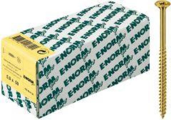 E-NORMpro Spanplattenschraube, Senkkopf, kleiner Kopf 3,0x 12 PZD verzinkt, gelb passiviert, Packung mit 200 Stück - erhältlich bei ♡ HUG Technik ✓