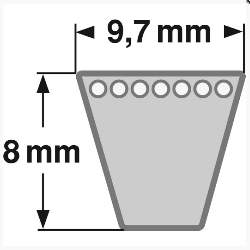 Zeichnung ConCar Schmalkeilriemen SPZ 9,5 mm DIN 7753.