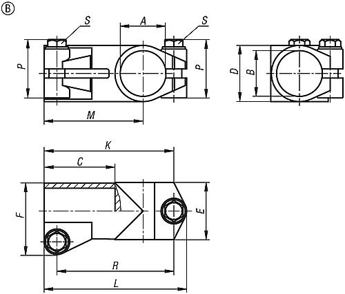 Rohrverbinder T-Stück, Form:B Edelstahl, für Rundrohre, A=30,1, B=30,1 - K0475.13030 - gibt’s bei HUG Technik ✓