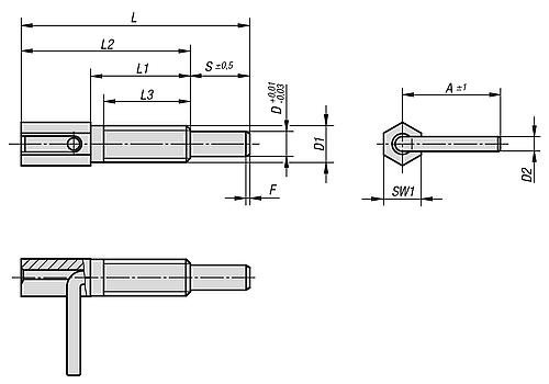 Arretierbolzen Gr.1 M06 Stahl, blauchromatiert, D=4 - K0340.1104 - erhältlich bei ♡ HUG Technik ✓