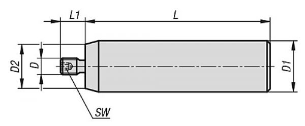 Zylindergriff drehbar M05, Komp: Edelstahl, L=60 - K1000.105 - bei HUG Technik ✓