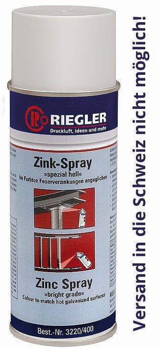 RIEGLER Zink-Spray, Temperatur max. 300 °C, 400 ml - bekommst Du bei ★ HUG Technik ✓