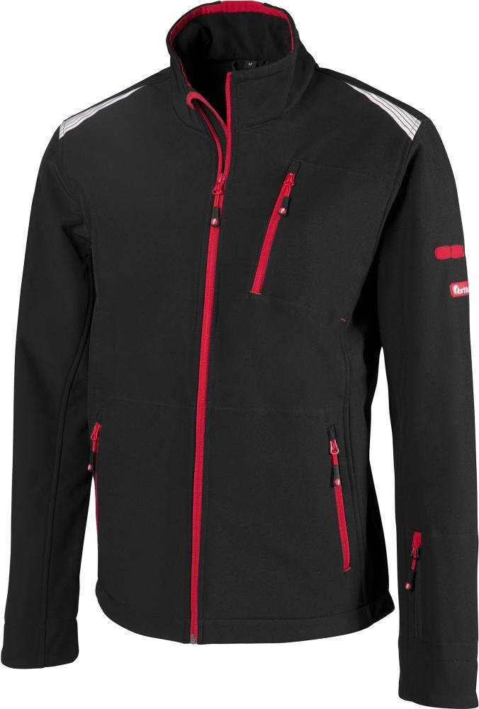 FORTIS Herren Softshell-Jacke 24, schwarz-rot - erhältlich bei ✭ HUG Technik ✓