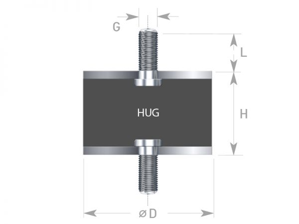 Gummi-Metall-Element AG x AG - bekommst Du bei ★ HUG Technik ✓