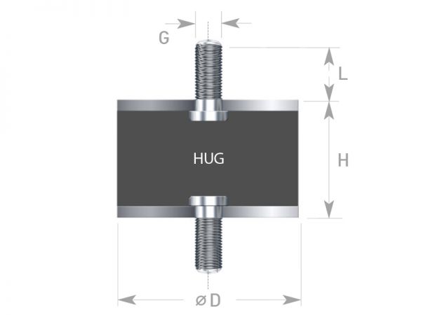 Gummi-Metall-Element AGxAG 6x7 mm M 3 6-7-1