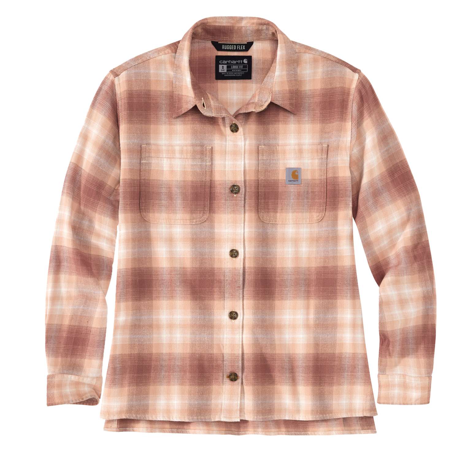 carhartt® Damen-Langarmshirt »MIDWEIGHT FLANNEL L/S PLAID SHIRT« stucco Flach  - erhältlich bei ✌ HUG Technik ✓