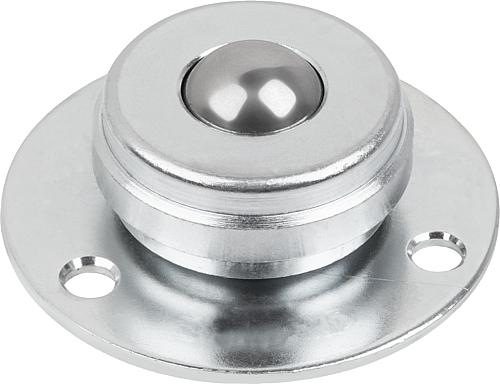 Kugelrolle, Form:B, DK=19, Stahl, Komp:Kugel aus Edelstahl - K1734.1219