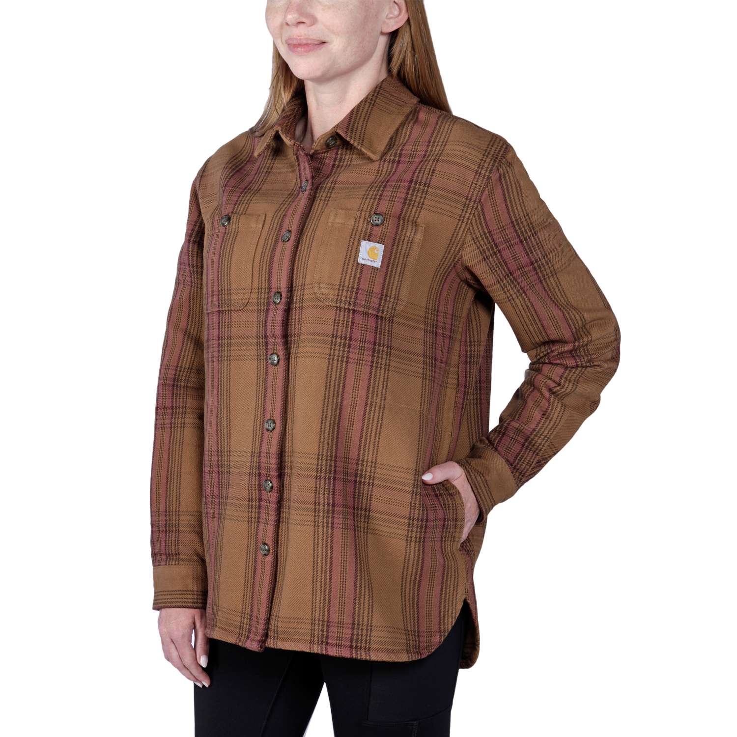 carhartt® Damen Hemdjacke »TWILL L/S PLAID SHIRT«, Gr. L, carhartt® brown - erhältlich bei ✭ HUG Technik ✓