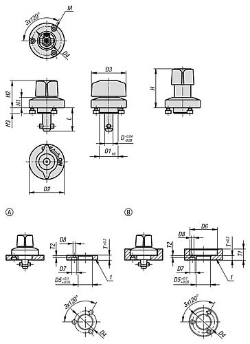 Drehspannriegel, Stahl vernickelt, Polyamid - K1558 - direkt von HUG Technik ✓