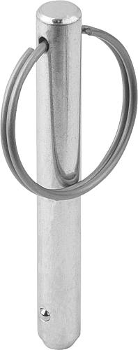 Steckbolzen mit Schlüsselring Stahl, Komp: Edelstahl, D1=6, L=15 - K0365.102306015 - direkt bei HUG Technik ✓