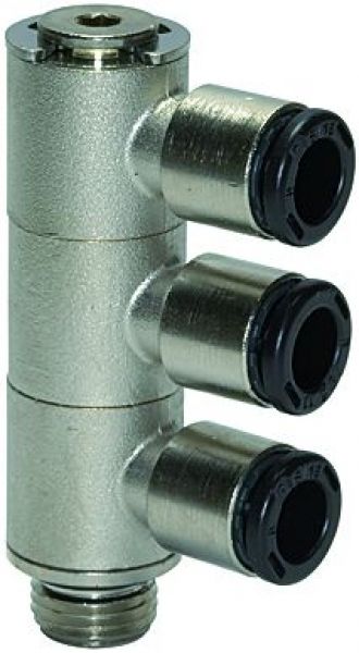 L-Mehrfachverteiler 3-fach »click-clock«, drehbar, G 1/4 a. Ø 6mm - bei HUG Technik ✭