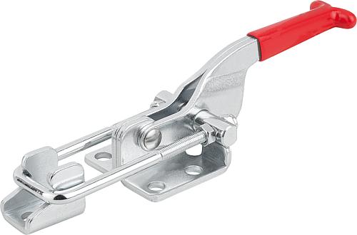 Bügelspanner mit Gegenhalter Standard, F1=3000, Form: B, Stahl verzinkt, Komp: Kunststoff Komp: rot - K1261.03000 - bei HUG Technik ☆