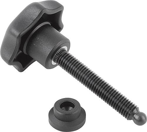 Druckspindel M06 L=53,8 Thermoplast, Komp: Stahl Gewindestift L1= L-3,8 mm - K0394.06053 - bei HUG Technik ✭