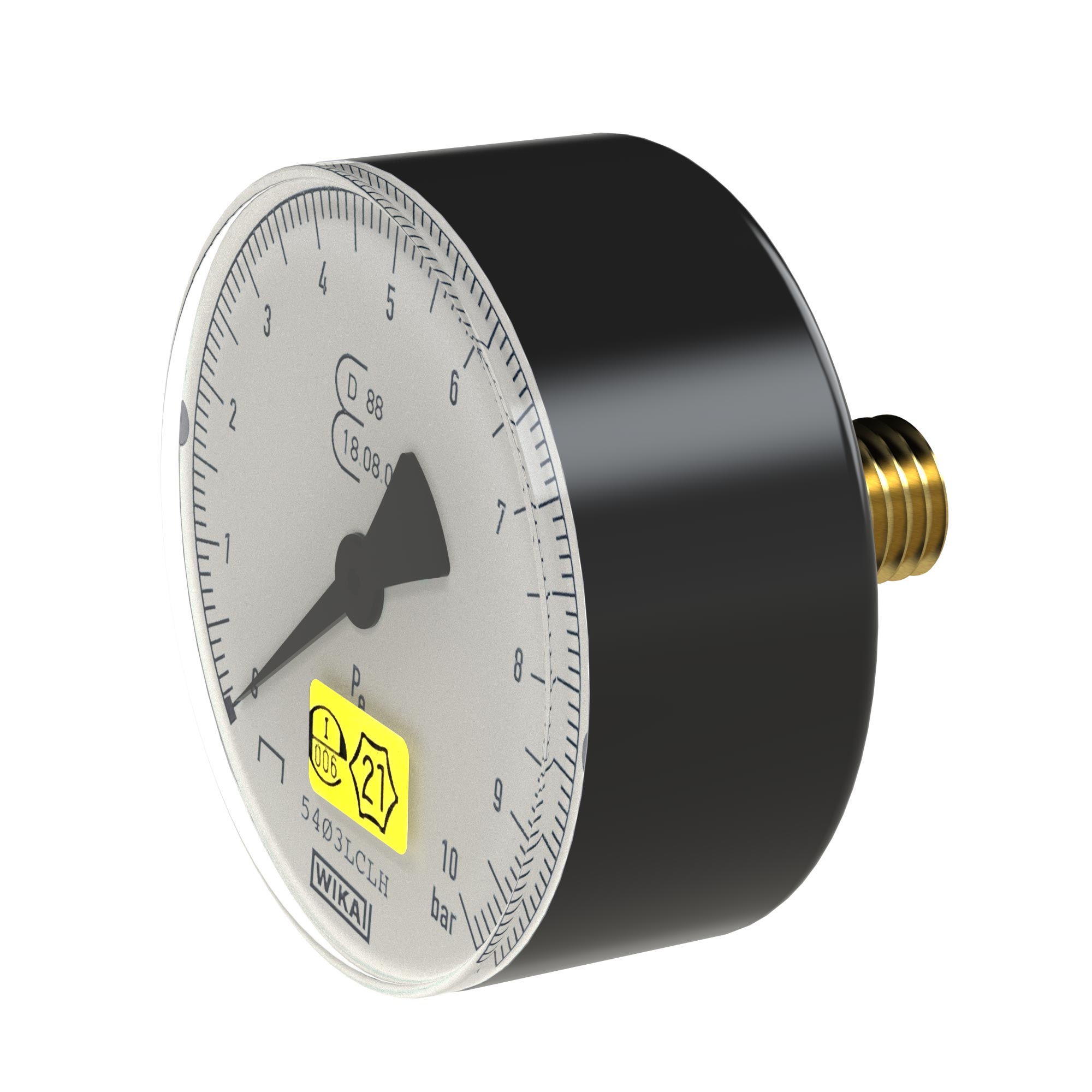Manometer ø 80 mm, eichbar, G 1/4, Anschluss hinten - erhältlich bei ✭ HUG Technik ✓