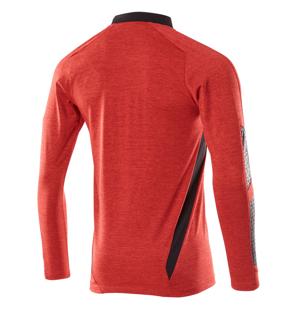 MASCOT® ACCELERATE Polo-Shirt, Langarm  Gr. 2XL/ONE, verkehrsrot meliert/schwarz - erhältlich bei ♡ HUG Technik ✓
