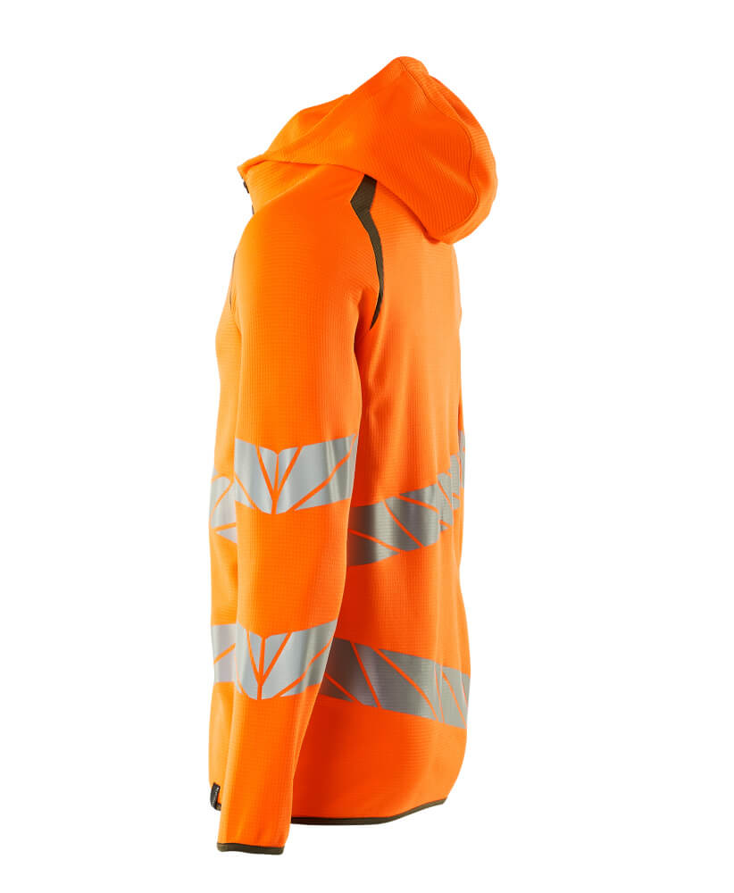 MASCOT® ACCELERATE SAFE Kapuzensweatshirt mit Reißverschluss  Gr. 2XL, hi-vis orange/moosgrün - jetzt NEU  bei ✭ HUG Technik ✓
