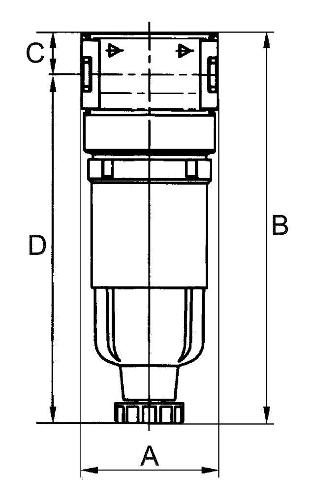 Filter »multifix-mini«, mit Metallbehälter, 5 µm, BG 0, G 1/4 - direkt bei HUG Technik ✓