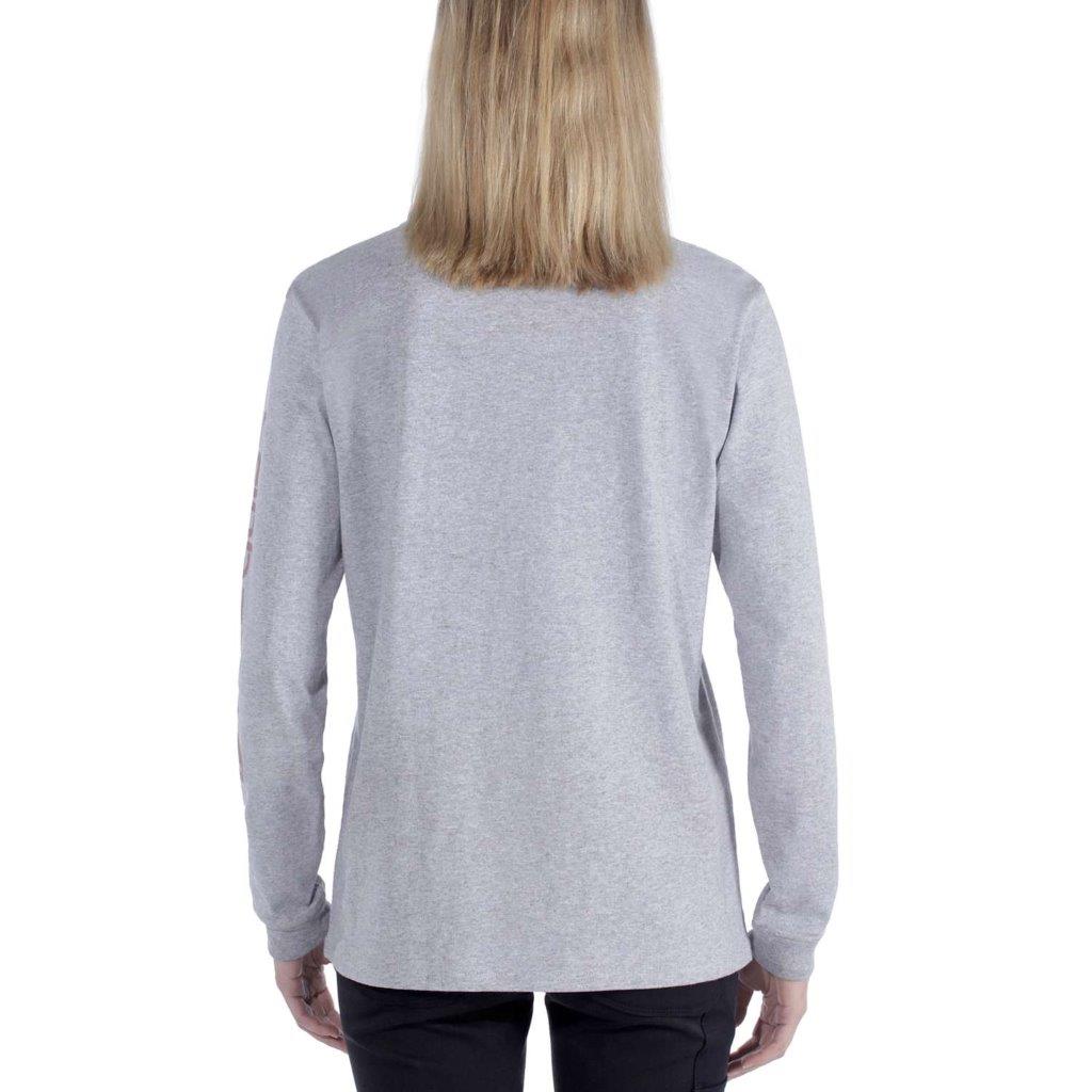 carhartt® Damen Langarmshirt WORKWEAR LOGO L/S T-SHIRT heather grey Ansicht 3  - erhältlich bei ✌ HUG Technik ✓