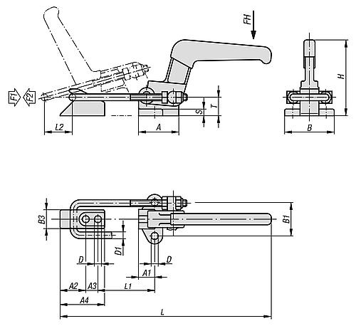 Bügelspanner horizontal Stahl, Komp: Kunststoff - K0081.1650 - bei HUG Technik ✓