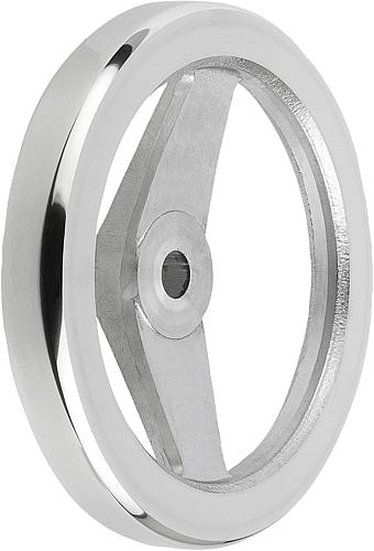 2-Speichen-Handrad ohne Nut D1=100 Aluminium, ohne Griff, D2=10 - K0162.0100X10 - direkt bei HUG Technik ✓