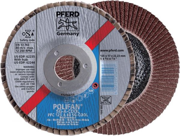 PFERD Fächerschleifscheibe gerade 115 mm A 40 SG -COOL - erhältlich bei ♡ HUG Technik ✓ PFERD Fächerschleifscheibe gerade 115 mm A 40 SG -COOL - erhältlich bei ♡ HUG Technik ✓