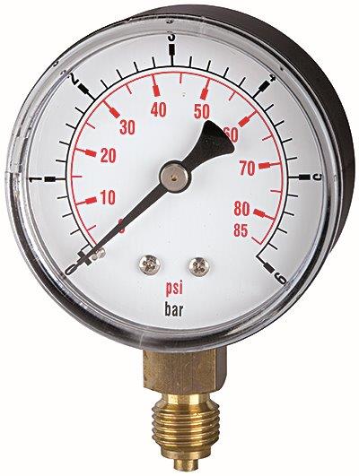 Standardmanometer »pressure line« G 1/4 unten, - 1/0 bar/-14,5 psi, ø50 mm, Kunststoffgehäuse - gibt’s bei HUG Technik ✓