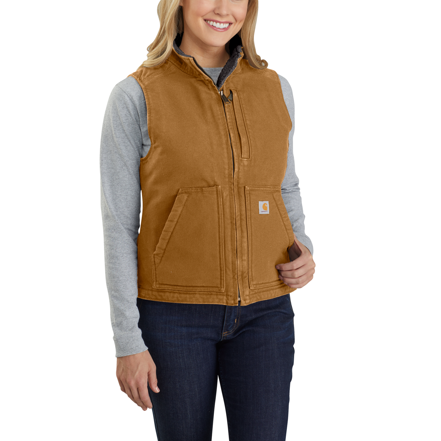 carhartt® Damen Weste »SHERPA LINED MOCK NECK VEST« carhartt® brown - erhältlich bei ☆ HUG Technik ✓