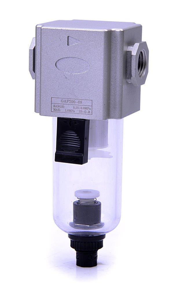 Filter »GA-mini«, mit PC-Behälter, 5 µm, BG 200, G1/4, Ablass: halbautomatisch - bei HUG Technik ✓