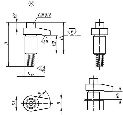 Spannhaken D=18, Form: B, geschliffen - K0014.208020 - bei HUG Technik ♡